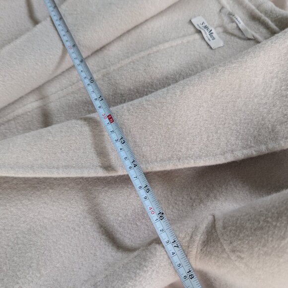 AUTH Max Mara Belted Coat Robe In Cream Virgin Wool Size XS NWOT Quiet Luxury - Picture 12 of 16